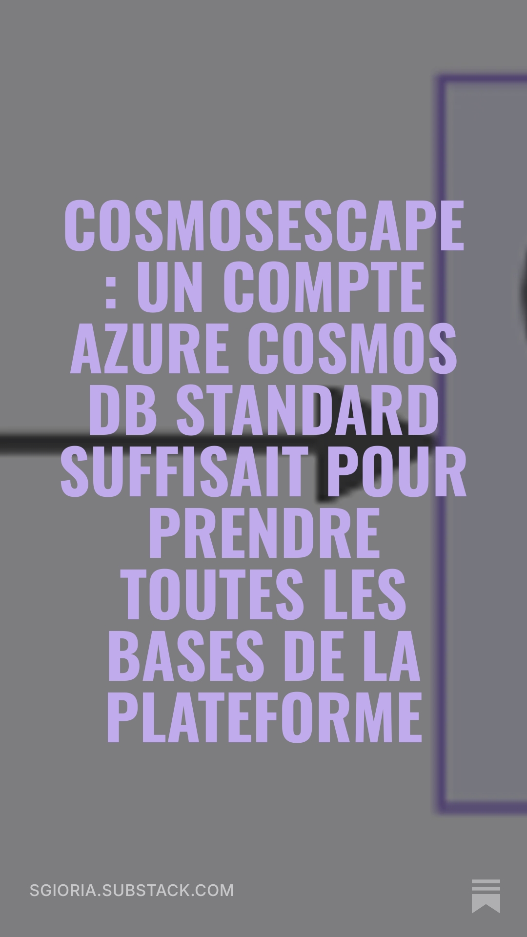 Lire l'article complet sur Substack : CosmosEscape, un compte Azure Cosmos DB standard suffisait pour prendre toutes les bases de la plateforme