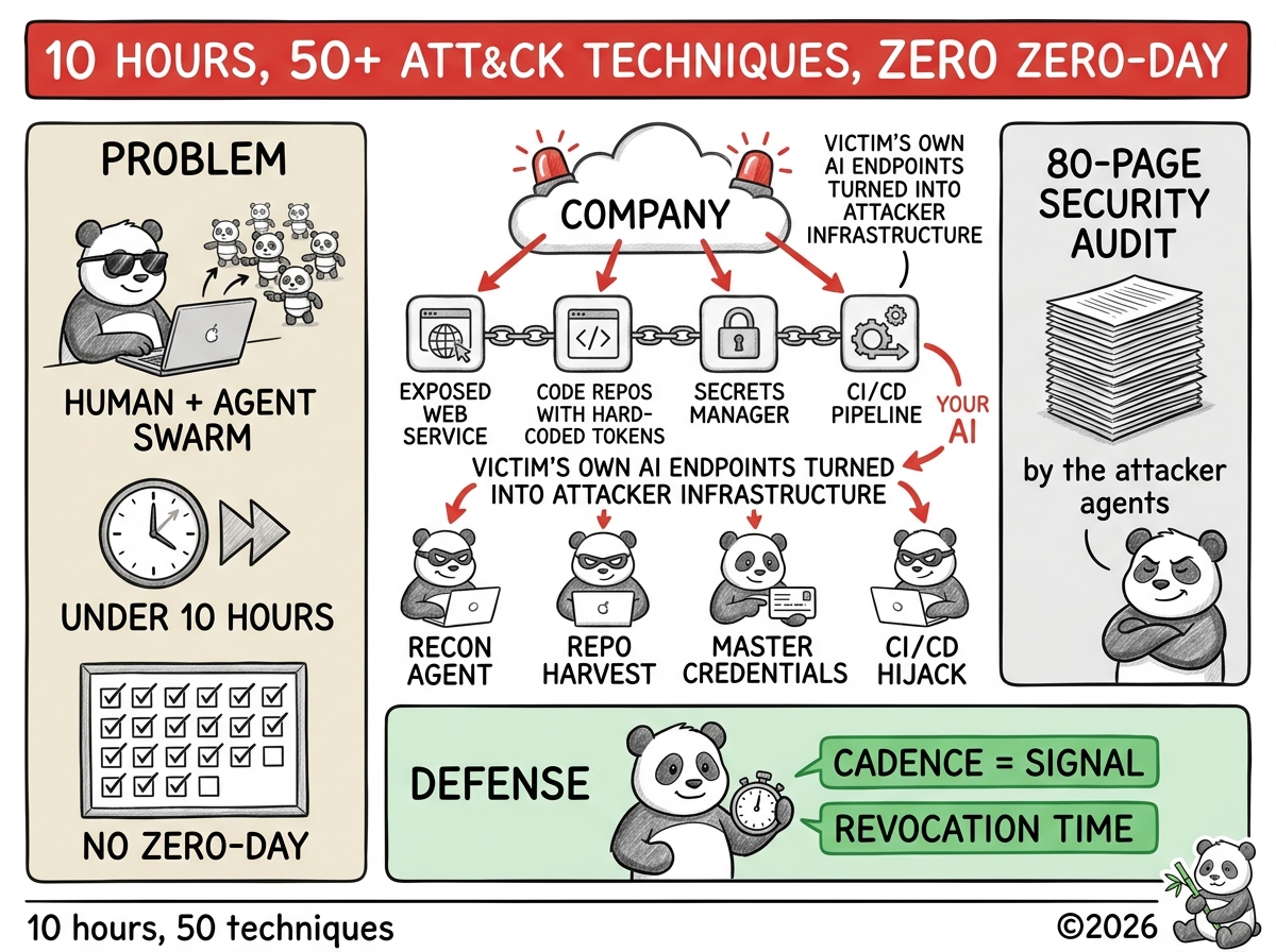 Sketchnote : intrusion en dix heures par des agents IA, audit de 80 pages