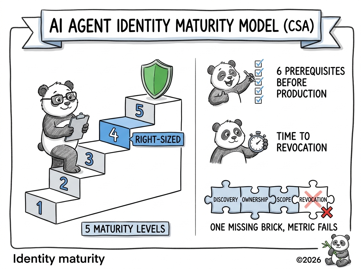 Sketchnote : modèle de maturité d'identité des agents IA de la CSA
